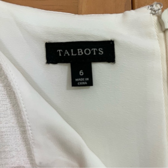 Talbots Color Block Neutrals Cotton Dress Size 6 - Picture 4 of 6